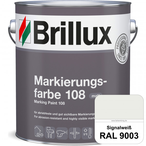 Markierungsfarbe 108 (RAL 9003 Signalweiß) Markierungsfarbe für Asphalt, Betonböden, Zementestrichen