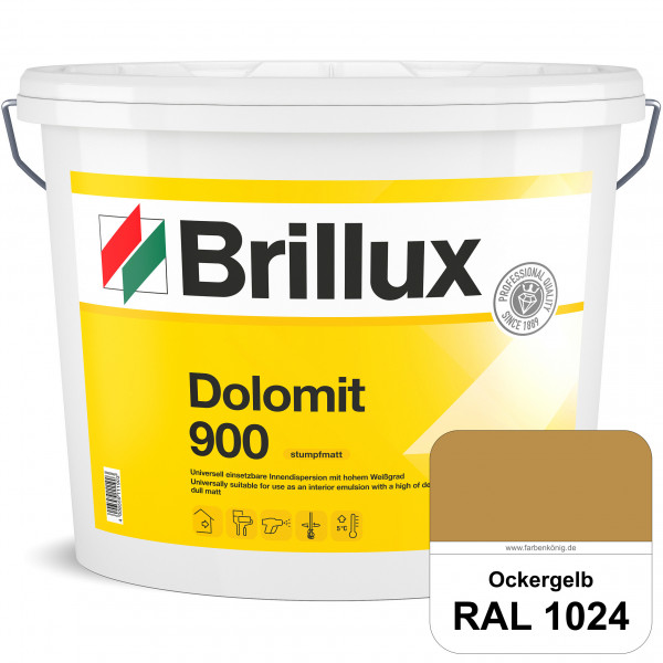 Dolomit 900 (RAL 1024 Ockergelb) stumpfmatte Innen-Dispersionsfarbe mit gutem Deckvermögen