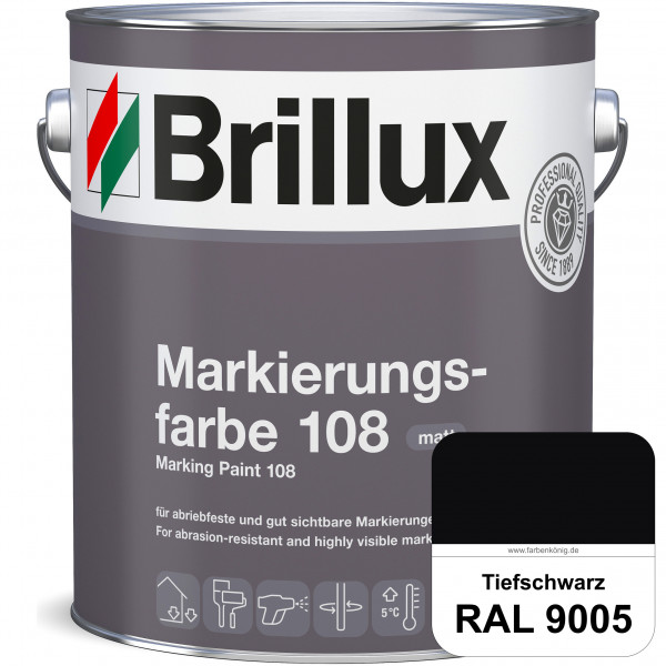 Markierungsfarbe 108 (RAL 9005 Tiefschwarz) Markierungsfarbe für Asphalt, Betonböden, Zementestriche