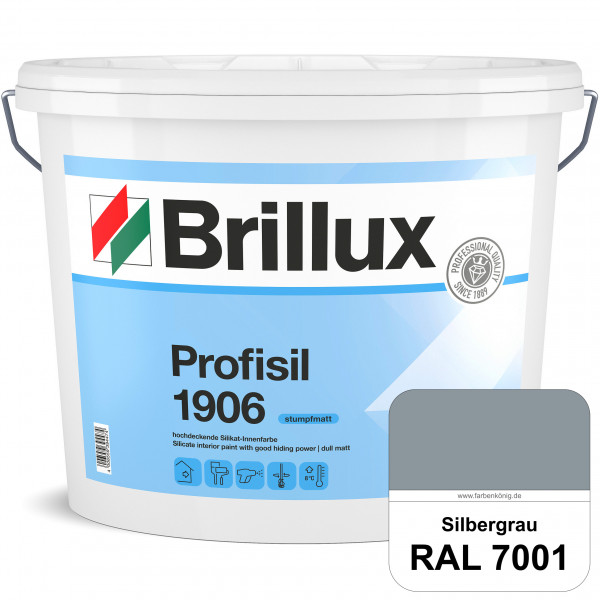 Profisil 1906 Silikat-Innenfarbe (RAL 7001 Silbergrau) stumpfmatte Innenfarbe für Allergiker nach DI