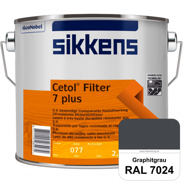 Cetol Filter 7 PLUS (RAL 7024 Graphitgrau) Seidenglänzende Dickschichtlasur (Long-Life-Lasur) für au