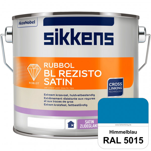 Rubbol BL Rezisto Satin (RAL 5015 Himmelblau) seidenglänzender und strapazierfähiger Lack (wasserbas