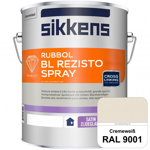 Rubbol BL Rezisto Spray (RAL 9001 Cremeweiß) Hochwertiger, strapazierfähiger Airlesslack für (innen)