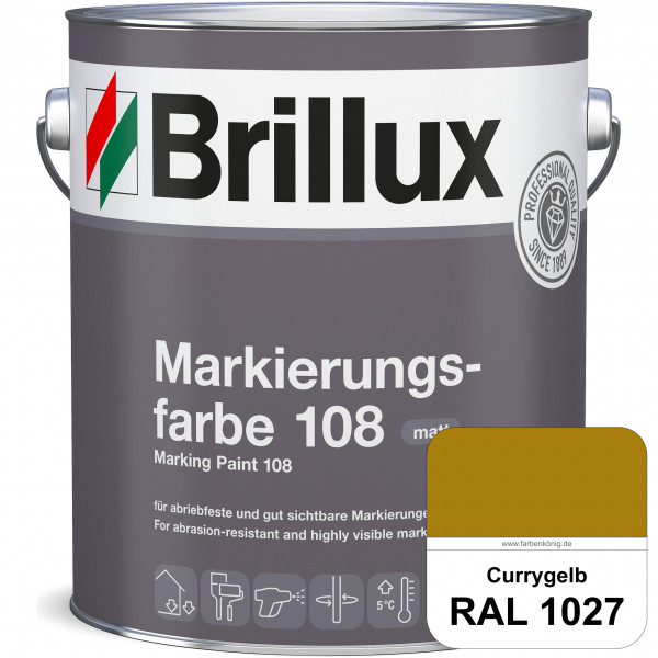Markierungsfarbe 108 (RAL 1027 Currygelb) Markierungsfarbe für Asphalt, Betonböden, Zementestrichen