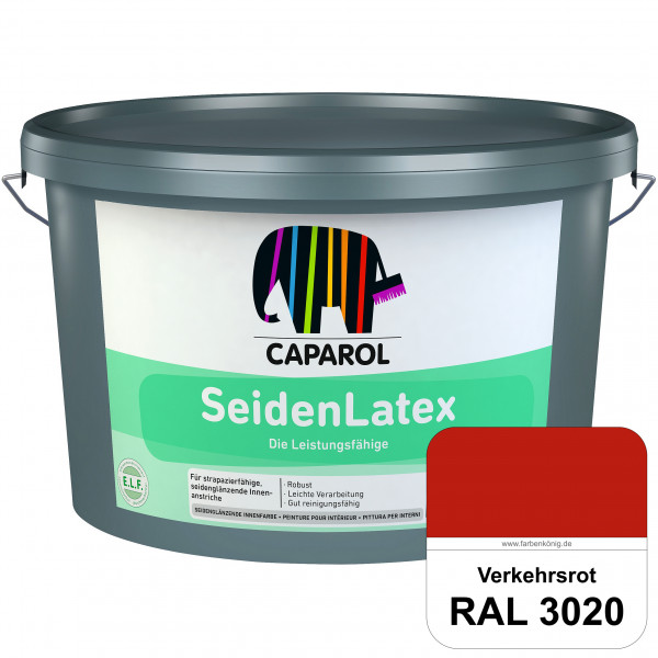 SeidenLatex ELF (RAL 3020 Verkehrsrot) strapazierfähige, scheuerbeständige und seidenmatte Latexfarb