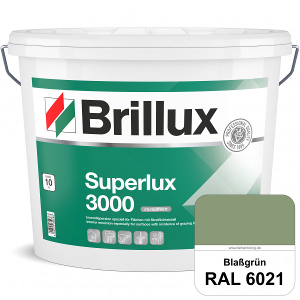 Superlux 3000 (RAL 6021 Blassgrün) hoch deckende stumpfmatte Innen-Dispersionsfarbe - streiflichtune