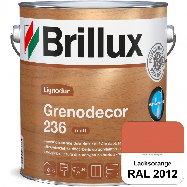 Grenodecor 236 (RAL 2012 Lachsorange) Umwelt- und gesundheitsschonende, diffusionsfähige Dekorlasur