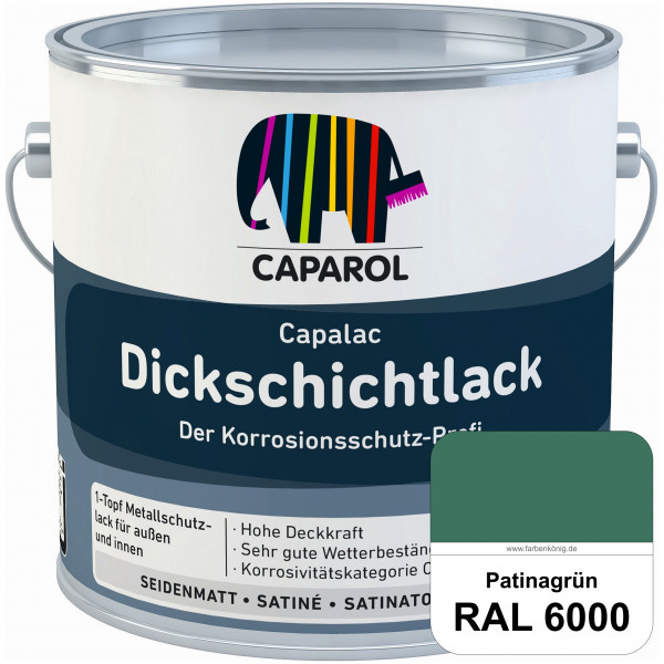Capalac Dickschichtlack (RAL 6000 Patinagrün) 1-Topf Metallschutzlack (löselmittelhaltig) innen & au