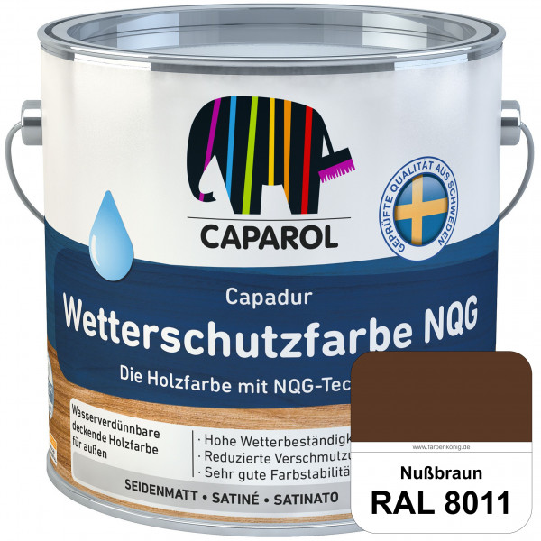 Capadur Wetterschutzfarbe NQG (RAL 8011 Nussbraun) Holzfarbe mit NQG-Technologie wasserbasiert für a