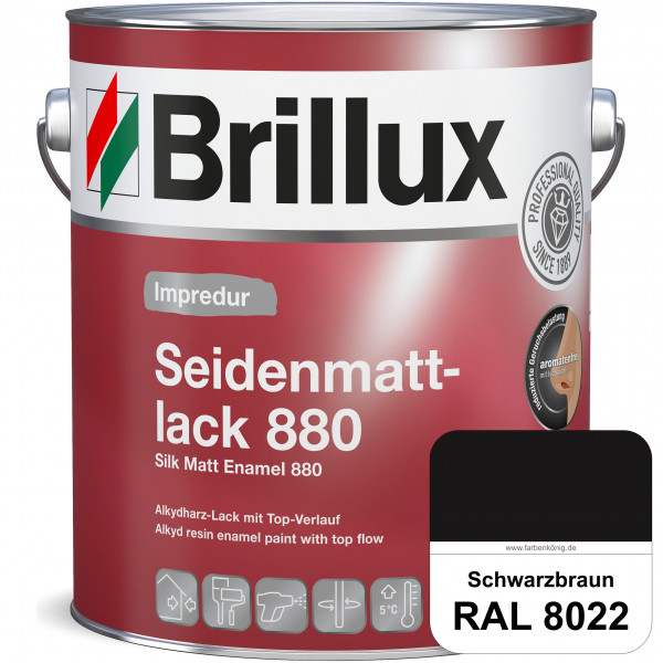 Impredur Seidenmattlack 880 (RAL 8022 Schwarzbraun) für Holz- oder Metallflächen innen & außen