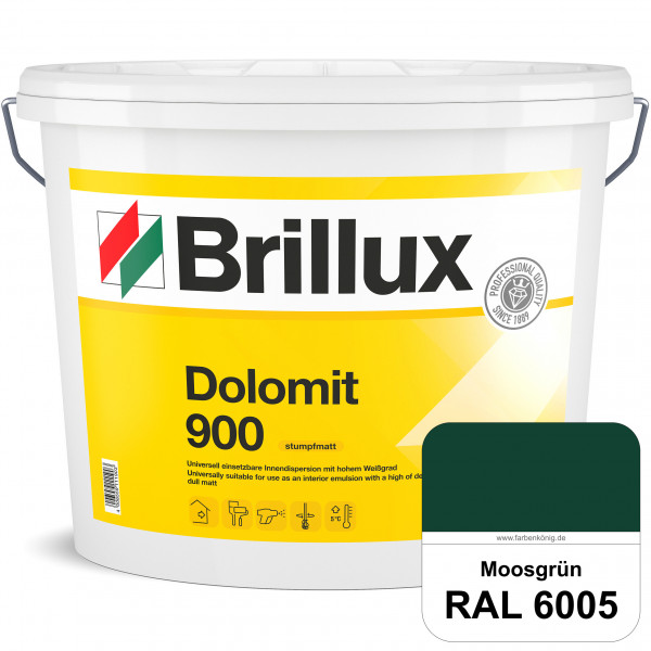 Dolomit 900 (RAL 6005 Moosgrün) stumpfmatte Innen-Dispersionsfarbe mit gutem Deckvermögen