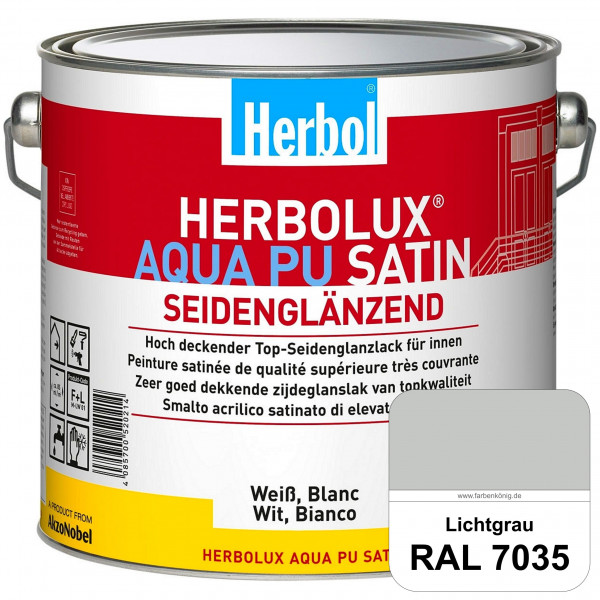 Herbolux Aqua PU Satin (RAL 7035 Lichtgrau) Wasserverdünnbarer Top-PU-Seidenglanzlack (Innen)