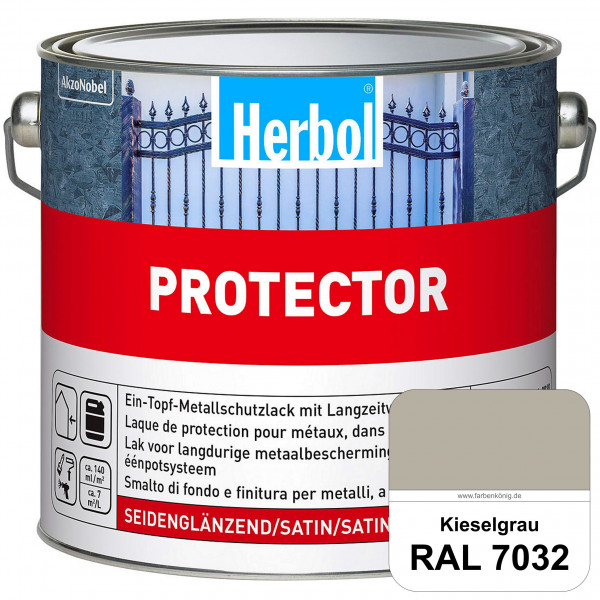 Protector (RAL 7032 Kieselgrau) Seidenglänzende Spezialbeschichtung für Eisen- und NE-Metalle (außen