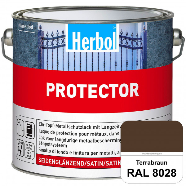 Protector (RAL 8028 Terrabraun) Seidenglänzende Spezialbeschichtung für Eisen- und NE-Metalle (außen