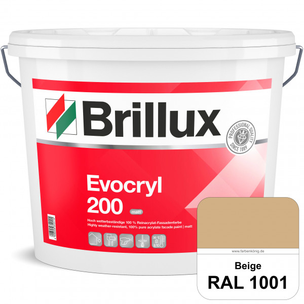 Evocryl 200 (RAL 1001 Beige) Verschmutzungsunempfindliche 100% Reinacrylat Fassadenfarbe