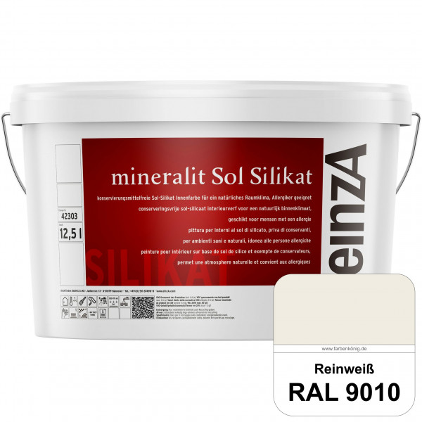 einzA mineralit Sol Silikat (RAL 9010 Reinweiß) Sol-Silikat-Innenfarbe für Decken- und Wandflächen