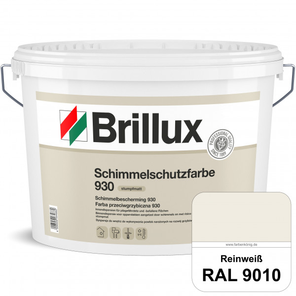 Schimmelschutz 930 (RAL 9010 Reinweiß) Spezial-Dispersionsfarbe für pilzgefährdeter und pilzbefallen