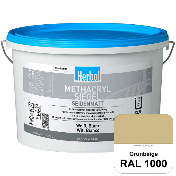 Methacryl Siegel (RAL 1000 Grünbeige) seidenmatte 1K-Beschichtung Böden (Innen & Außen)