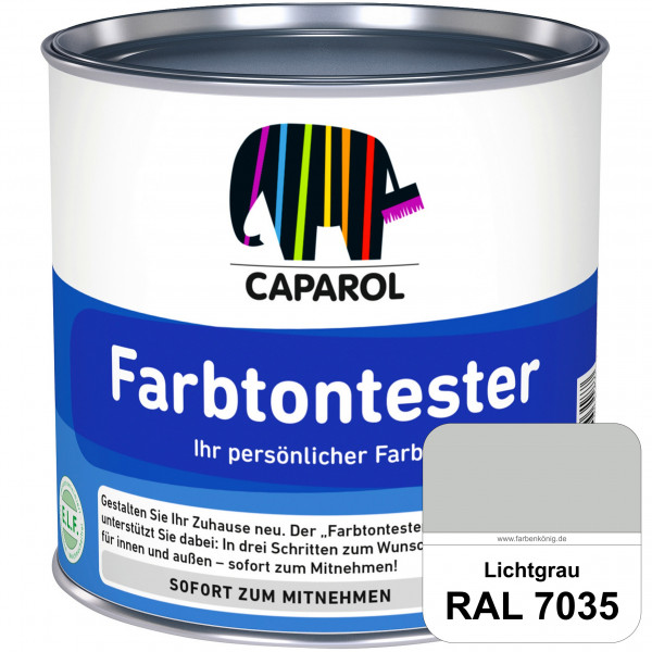 Farbtontester (RAL 7035 Lichtgrau) Individuell abgetönte Dispersionsfarbe zum Anlegen von Farbtonmus