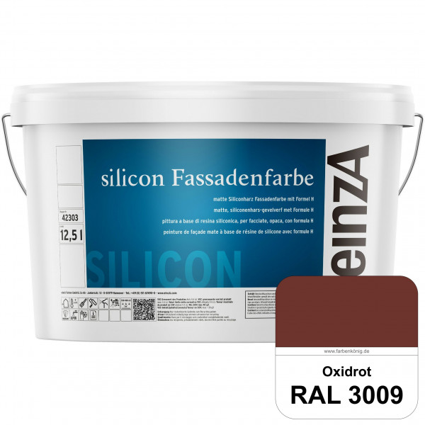 einzA silicon Fassadenfarbe (RAL 3009 Oxidrot) Hochwertige Siliconharz-Fassadenfarbe