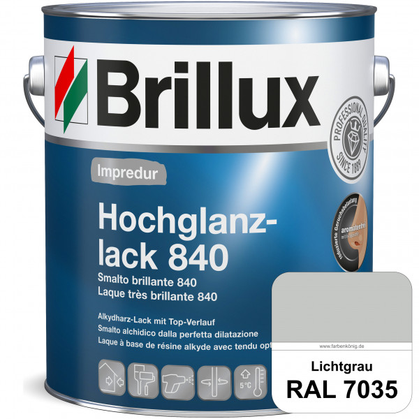 Impredur Hochglanzlack 840 (RAL 7035 Lichtgrau) für Holz- und Metallflächen (löselmittelhaltig) inne