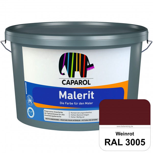 Malerit E.L.F. (RAL 3005 Weinrot) matte Innenfarbe für Neu- & Renovierungsanstriche