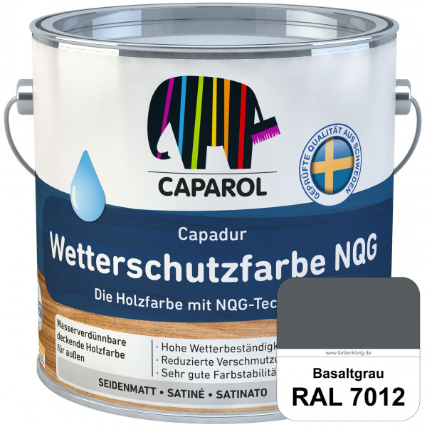 Capadur Wetterschutzfarbe NQG (RAL 7012 Basaltgrau) Holzfarbe mit NQG-Technologie wasserbasiert für