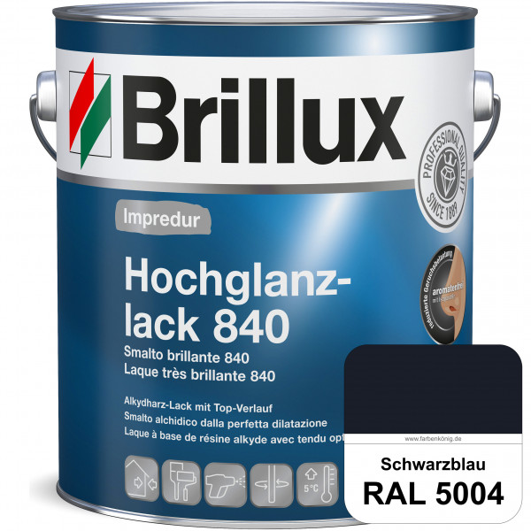 Impredur Hochglanzlack 840 (RAL 5004 Schwarzblau) für Holz- und Metallflächen (löselmittelhaltig) in