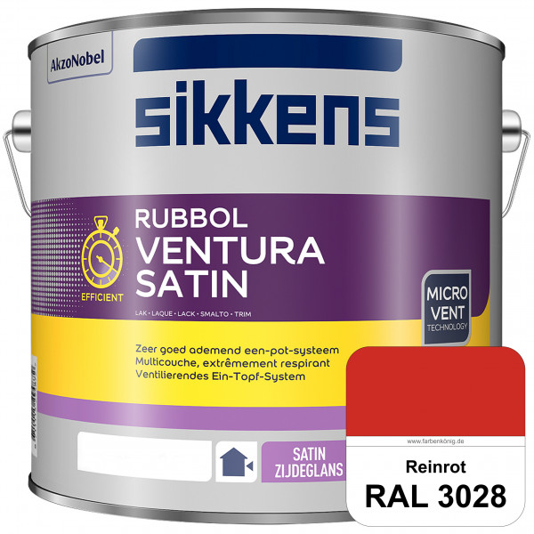 Rubbol Ventura Satin (RAL 3028 Reinrot) Seidenglanzlack (lösemittelhaltig) Fenster & Türen außen