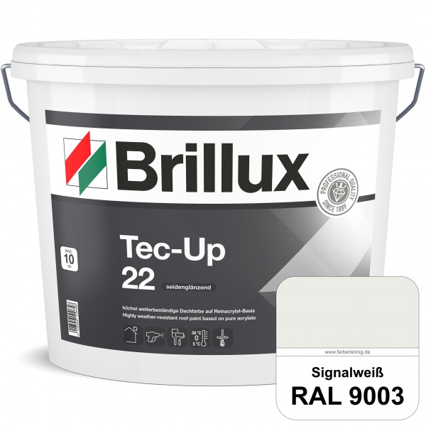 Tec-Up 22 (RAL 9003 Signalweiß) Höchst wetterbeständige Dachfarbe auf Reinacrylat-Basis