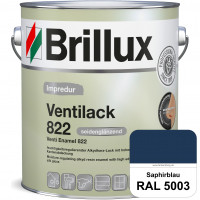 Impredur Ventilack 822 (RAL 5003 Saphirblau) Seidenglanzlack (lösemittelhaltig) Fenster & Türen inne