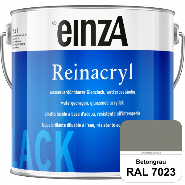 einzA Reinacryl (RAL 7023 Betongrau) wetterbeständige glänzende Acryl-PU-Lackfarbe