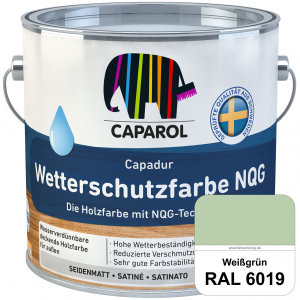 Capadur Wetterschutzfarbe NQG (RAL 6019 Weißgrün) Holzfarbe mit NQG-Technologie wasserbasiert für au