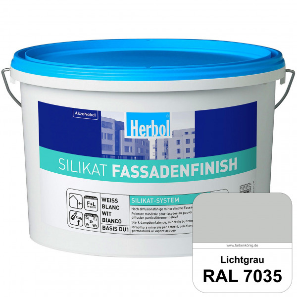 Silikat FassadenFinish (RAL 7035 Lichtgrau) mineralische Fassadenfarbe für den natürlichen Fassadens