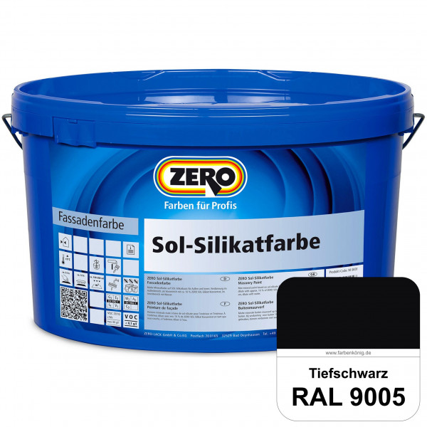 Sol-Silikatfarbe (RAL 9005 Tiefschwarz)