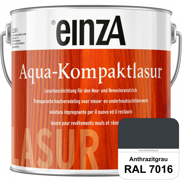 einzA Aqua-Kompaktlasur (RAL 7016 Anthrazitgrau) wasserverdünnbare & feuchtigkeitsregulierende Lasur