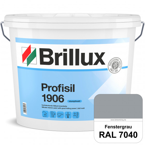 Profisil 1906 Silikat-Innenfarbe (RAL 7040 Fenstergrau) stumpfmatte Innenfarbe für Allergiker nach D