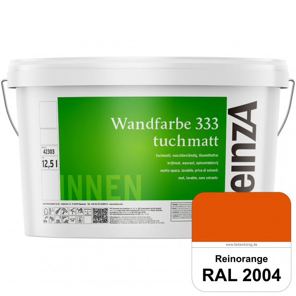 einzA Wandfarbe 333 tuchmatt (RAL 2004 Reinorange) Hochdeckende, waschbeständige Wandfarbe