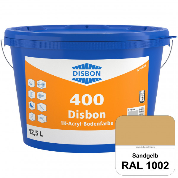 Disbon 400 1K-Acryl-Bodenfarbe (RAL 1002 Sandgelb) Dispersionsbeschichtung für mineralische Bodenflä