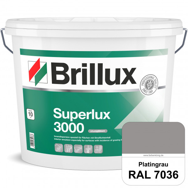Superlux 3000 (RAL 7036 Platingrau) hoch deckende stumpfmatte Innen-Dispersionsfarbe - streiflichtun