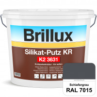 Silikat-Putz KR K2 3631 (RAL 7015 Schiefergrau) Dekorativer Kratzputz auf Silikatbasis