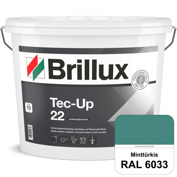 Tec-Up 22 (RAL 6033 Minttürkis) Höchst wetterbeständige Dachfarbe auf Reinacrylat-Basis