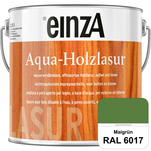 einzA Aqua-Holzlasur (RAL 6017 Maigrün) wasserverdünnbare offenporige Holzlasur für Holzbauteile
