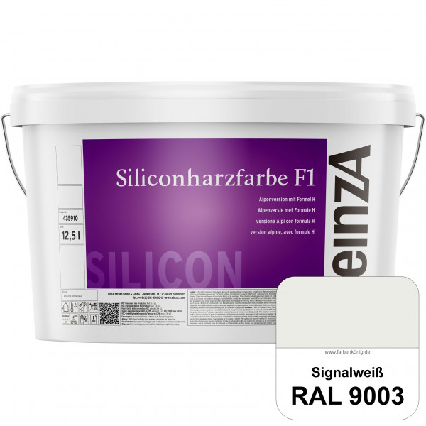 einzA Siliconharzfarbe F1 (RAL 9003 Signalweiß) Universal Siliconharz-Fassadenfarbe, kalkmatt, wette