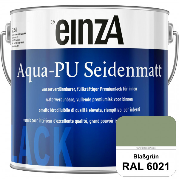 einzA Aqua-PU seidenmatt (RAL 6021 Blassgrün) wasserverdünnbarer Premiumlack für innen