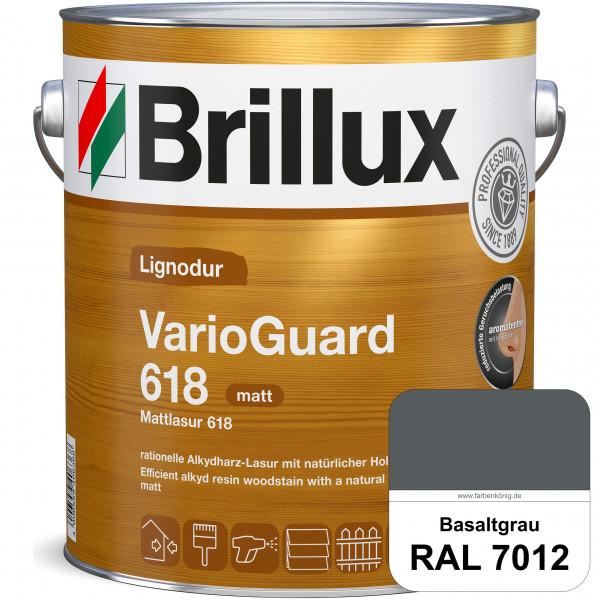 Mattlasur 618 (RAL 7012 Basaltgrau) matte & wetterbeständige Lasur (lösemittelhaltig) für Laub- und