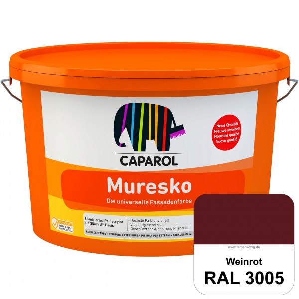 Muresko (RAL 3005 Weinrot) Silanisierte Reinacrylat-Fassadenfarbe auf SilaCryl®-Basis