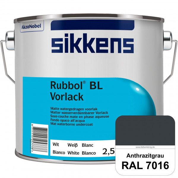 Rubbol BL Vorlack (RAL 7016 Anthrazitgrau) Wasserbasierter, matter & umweltschonender Vorlack (innen