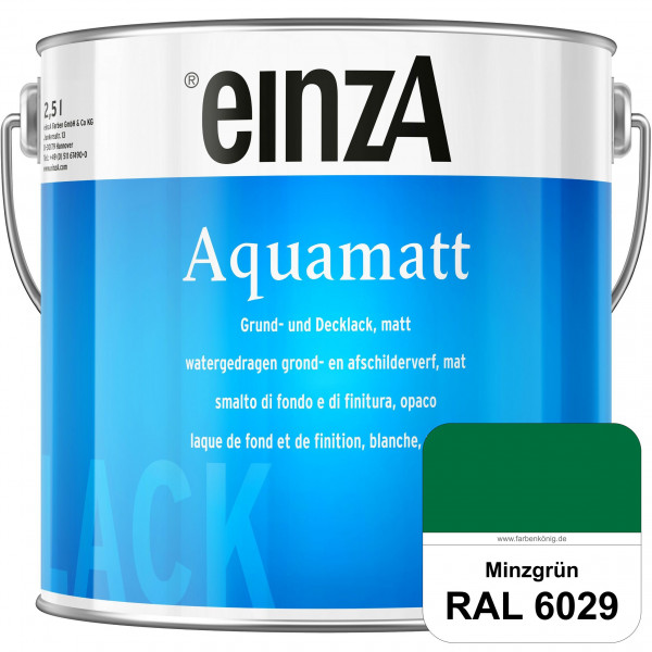 einzA Aquamatt (RAL 6029 Minzgrün) Wasserverdünnbare Vorstreichfarbe & matte Lackfarbe