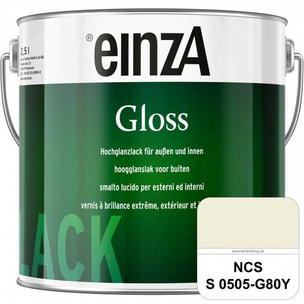 einzA Gloss (NCS S 0505-G80Y) Hochwertiger Alkydharzlack in Premium-Qualität, hochglänzend.